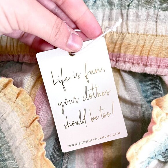 NWT Show Me You MuMu Nevada Peterson Flowy Wide Leg Pants Pastel Stripe Size M - Picture 6 of 8